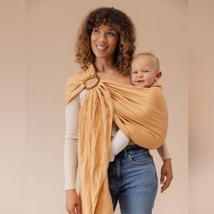 WildBird Linen Ring Sling Carrier Golden Yellow